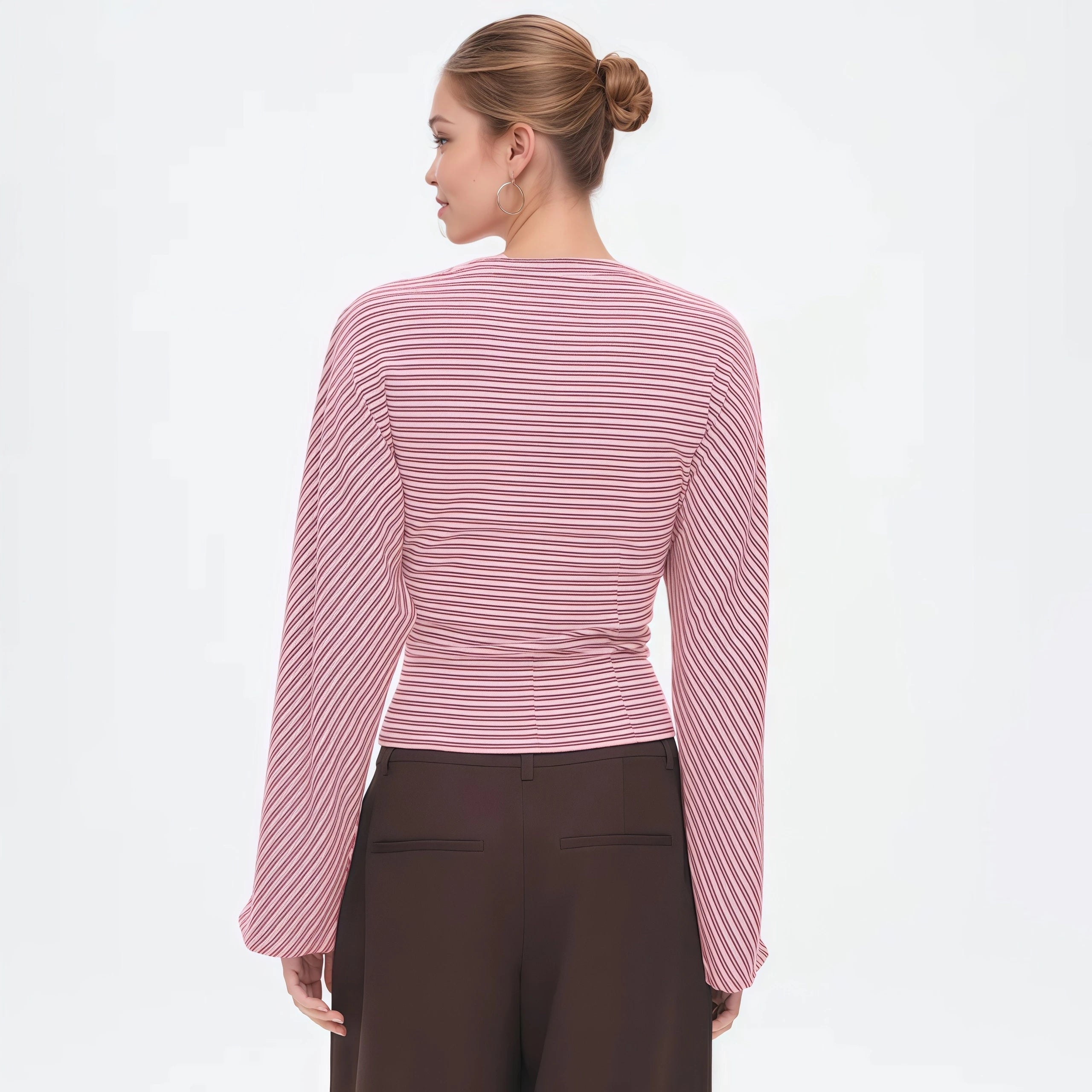 The Marivelle Tee – Striped Fitted Long-Sleeve
