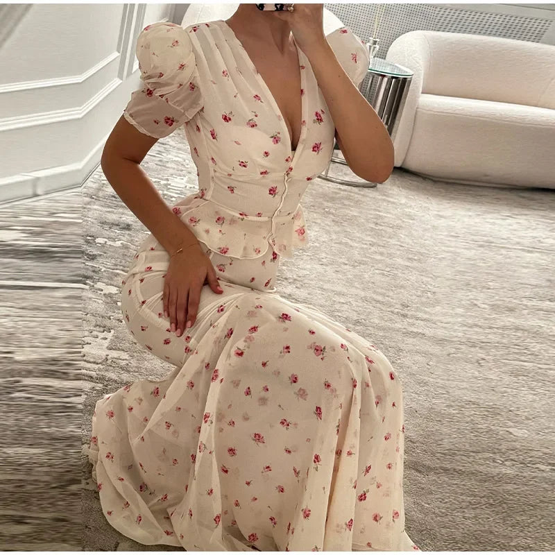 The Oriane Set – Ruffled Shirt & Long Mermaid Skirt