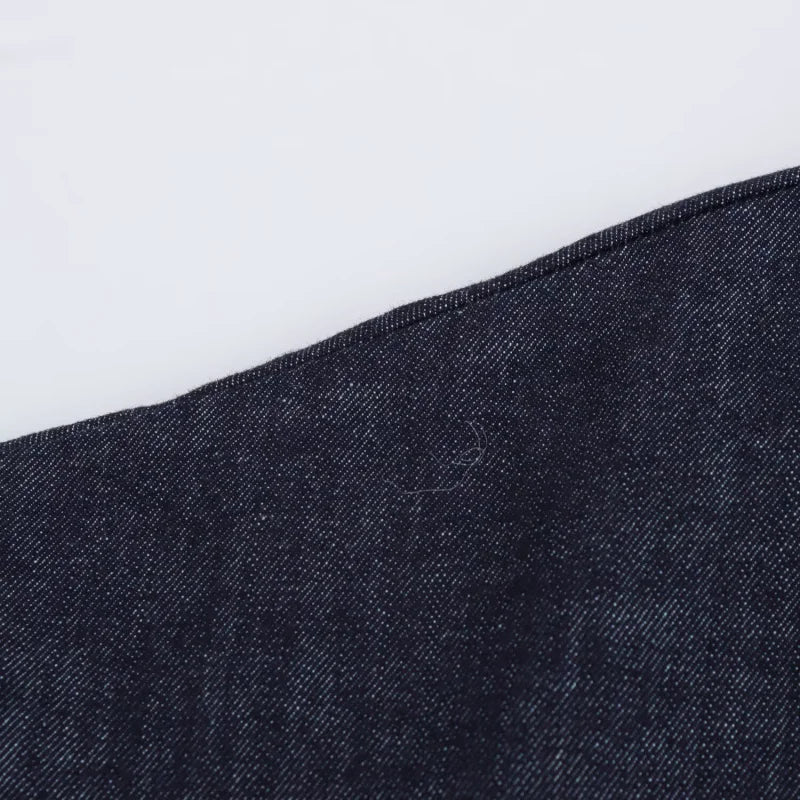 The Evette Ruched Denim Midi in Navy