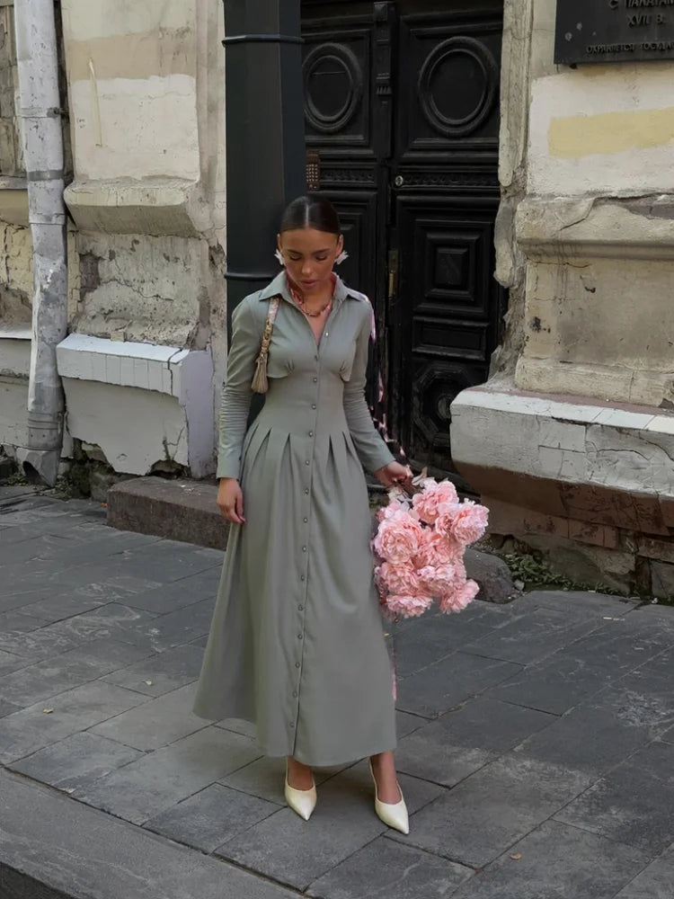 The Alouette Chic Single-Breasted Dress