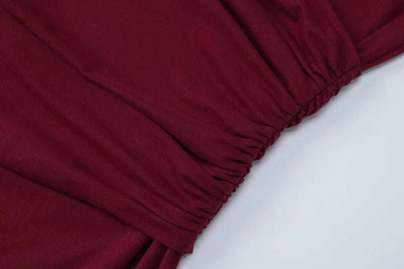 The Valora Dress — Polo Collar Ruched Maxi