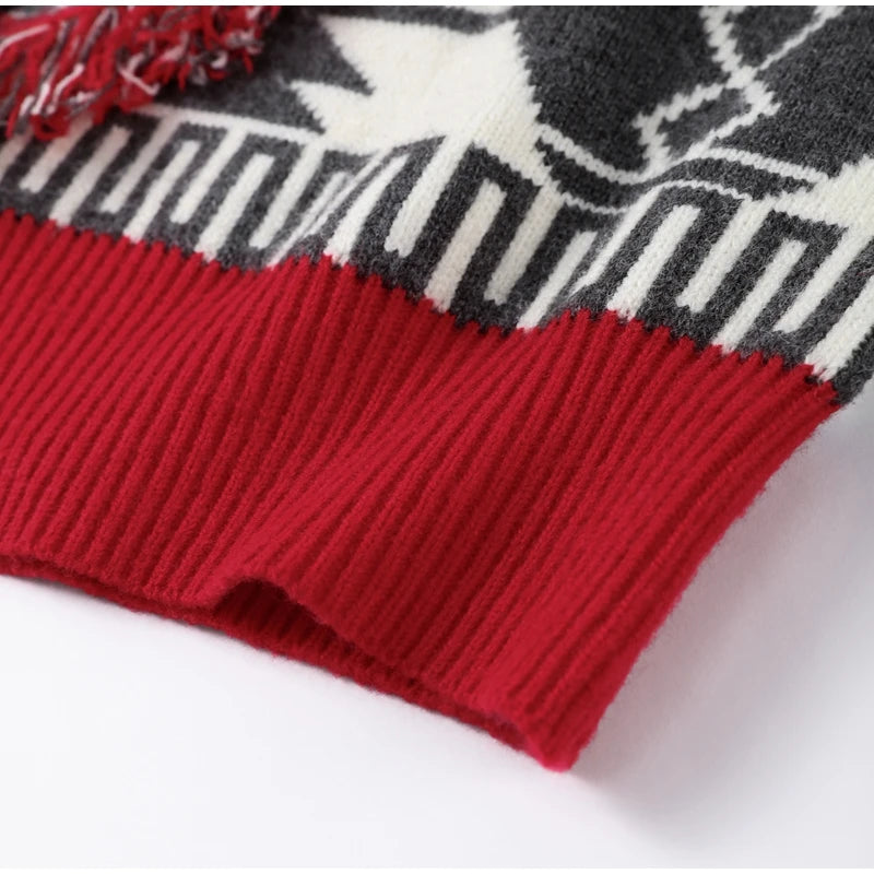 Pattern Knit with Lace-Up Front