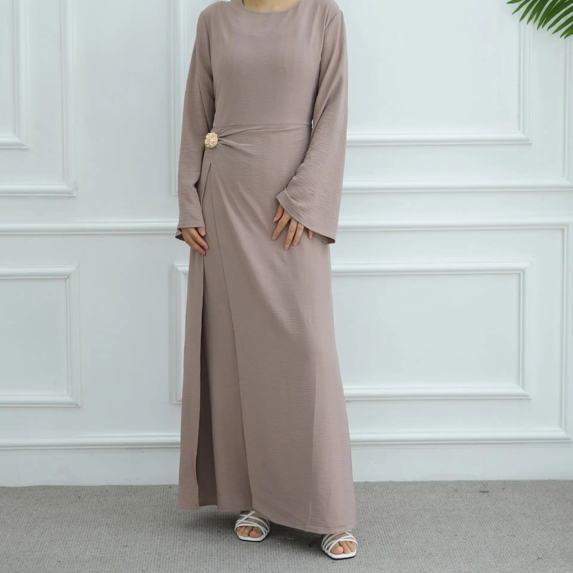 Arabic-Inspired Flow Robe with Draped Silhouette