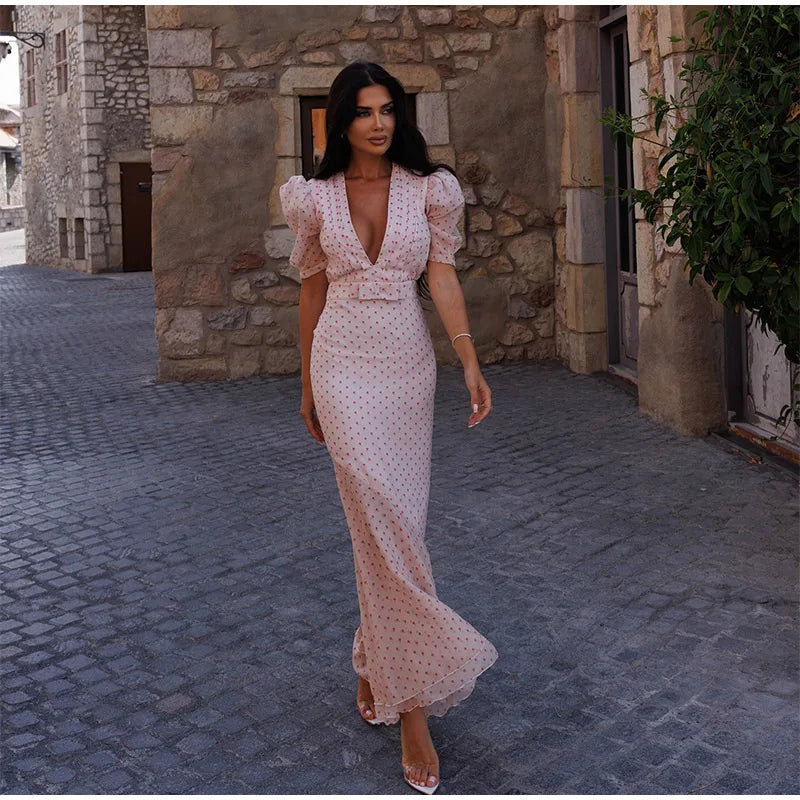Sabine V-Neck Midi Dress