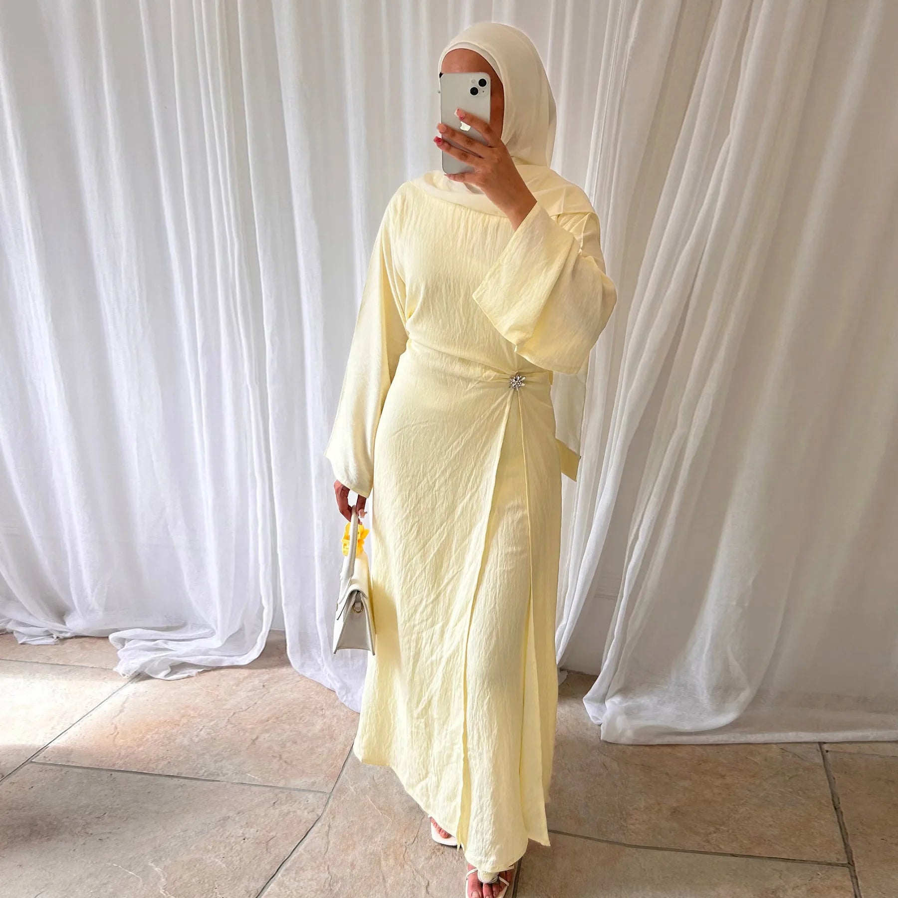 Arabic-Inspired Flow Robe with Draped Silhouette