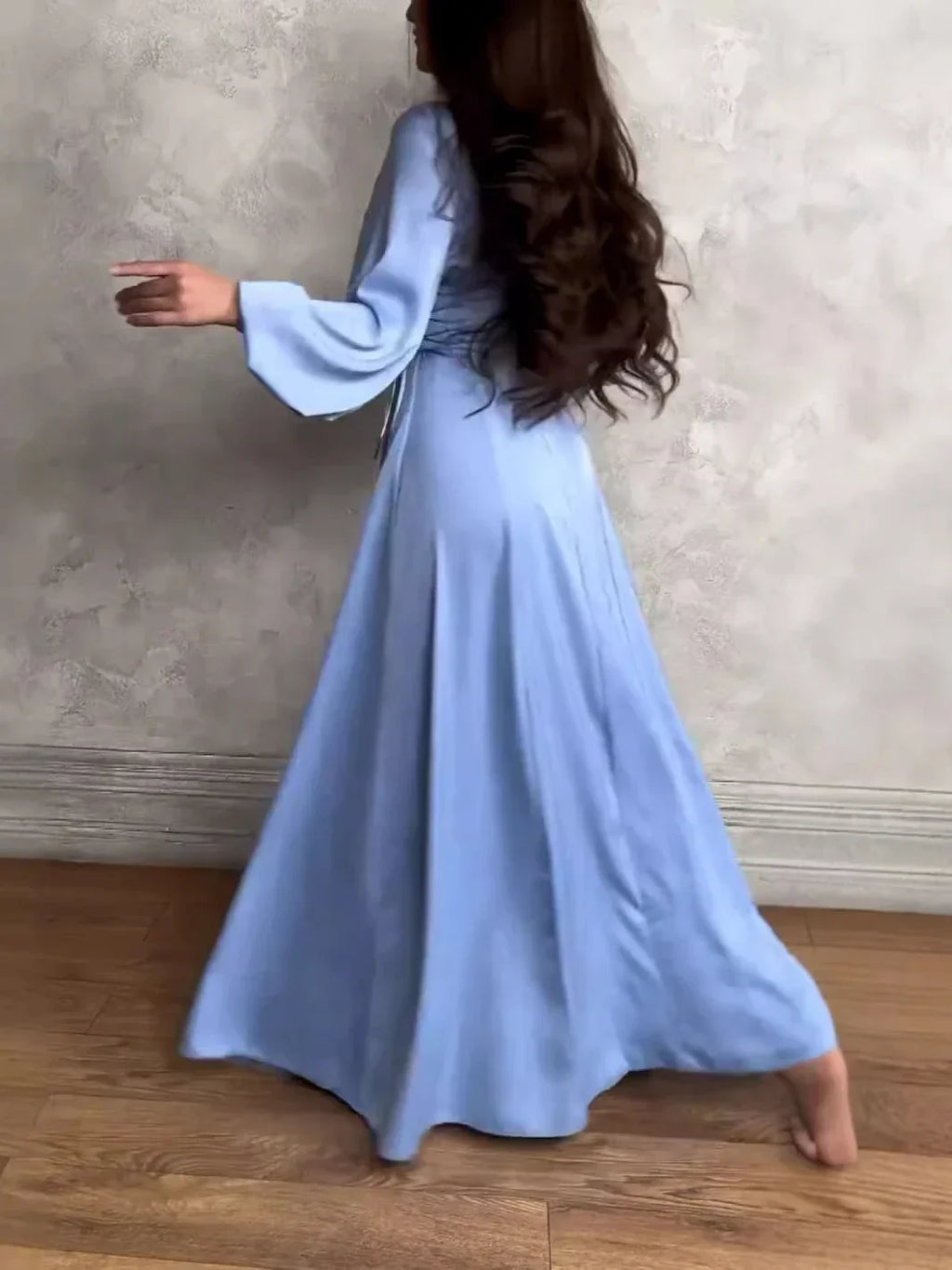 Liora Bleu Dress – Fairytale Maxi with Side Lace and Celestial Fit