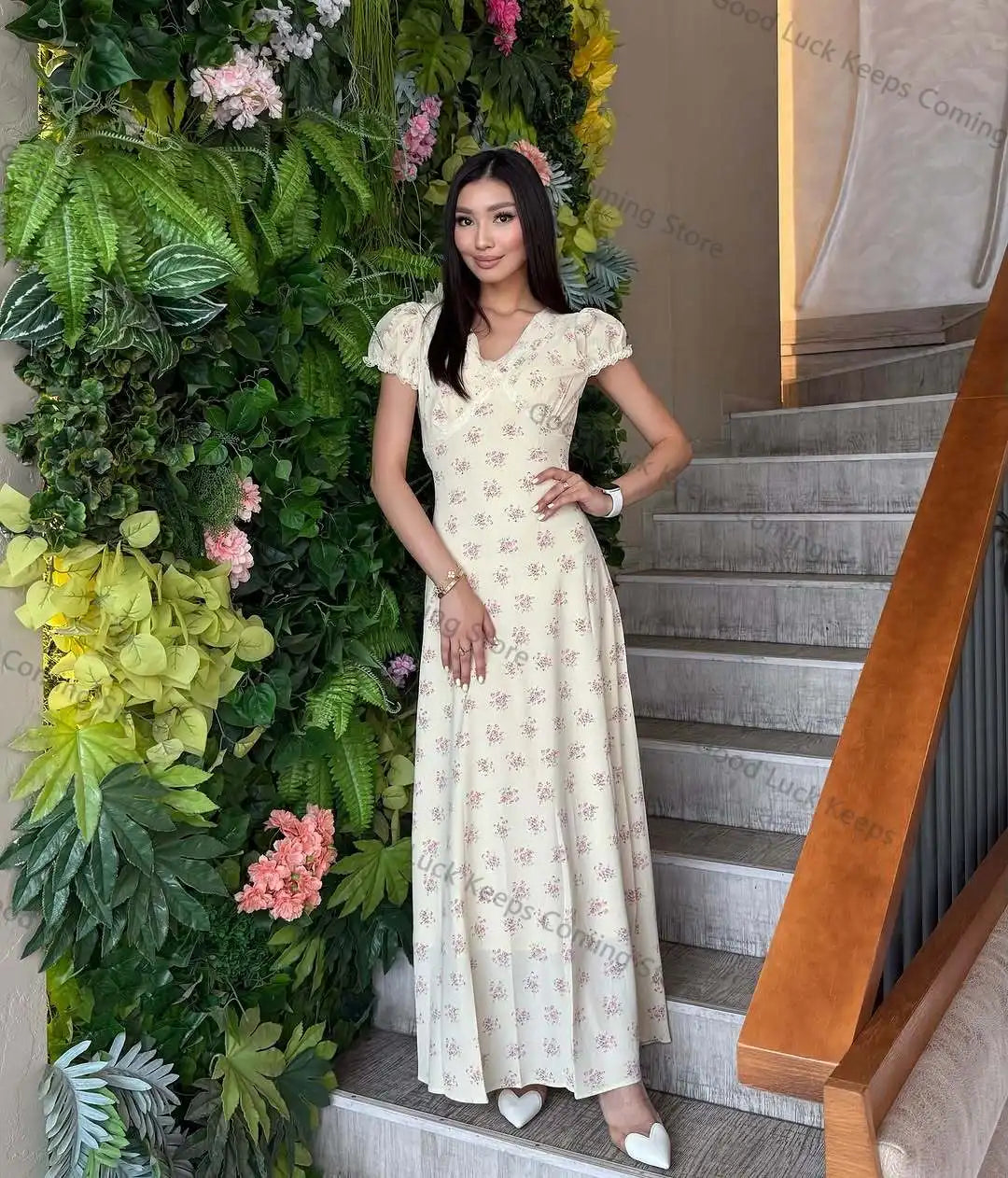 Buttercup Trail — Lacy Tie-Back Maxi