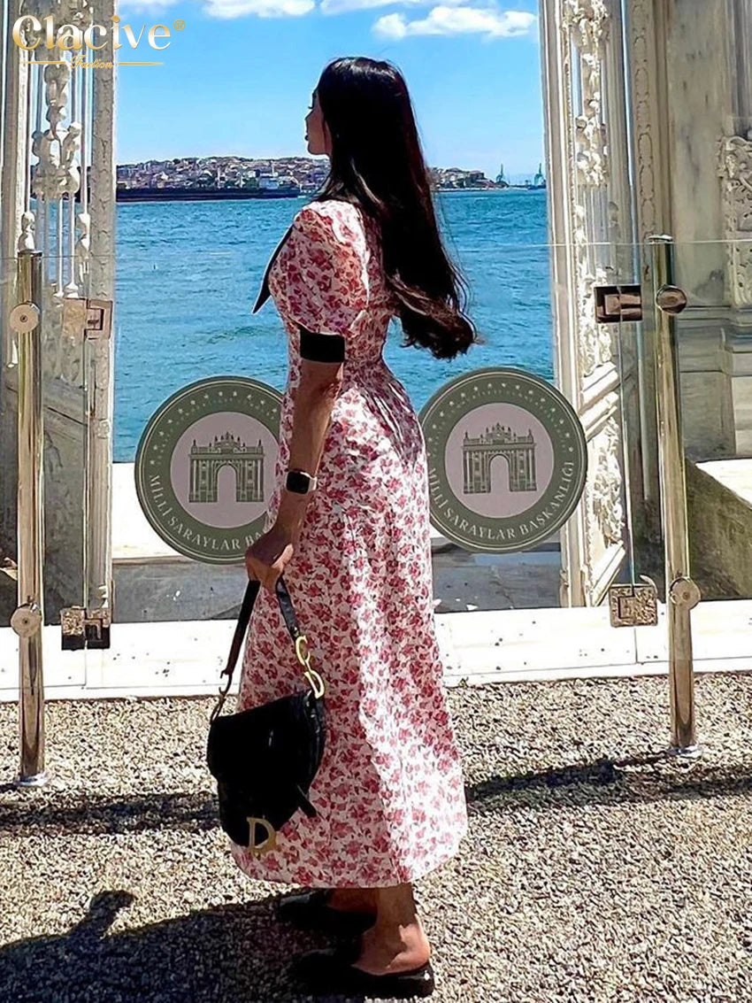 Petale Noir - Floral Doll-Collar Midi