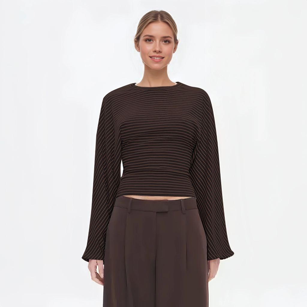 The Marivelle Tee – Striped Fitted Long-Sleeve