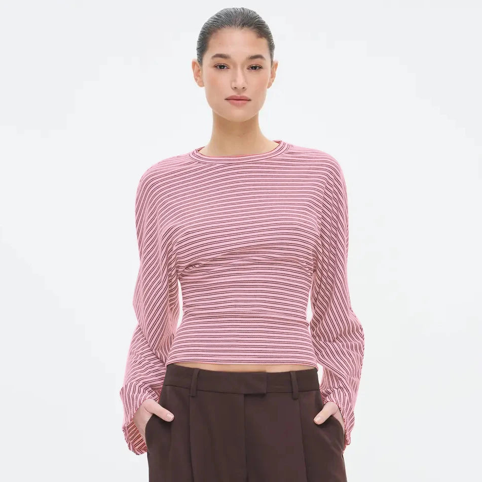 The Marivelle Tee – Striped Fitted Long-Sleeve