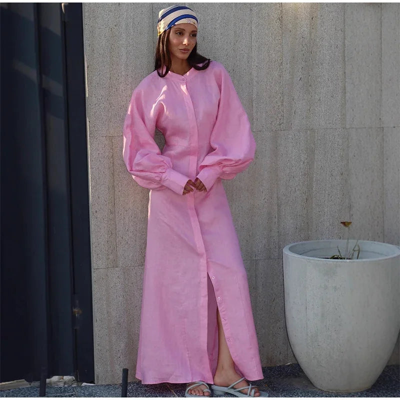 [The Veyra Timeless Button-Front Dress]