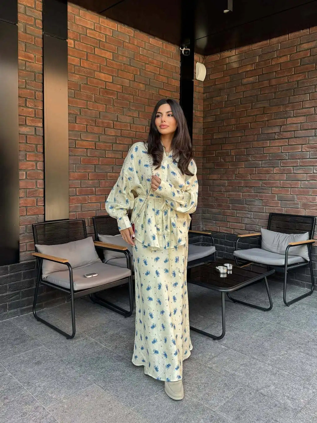 Blossom Vale— Long-Sleeve Floral Maxi Set