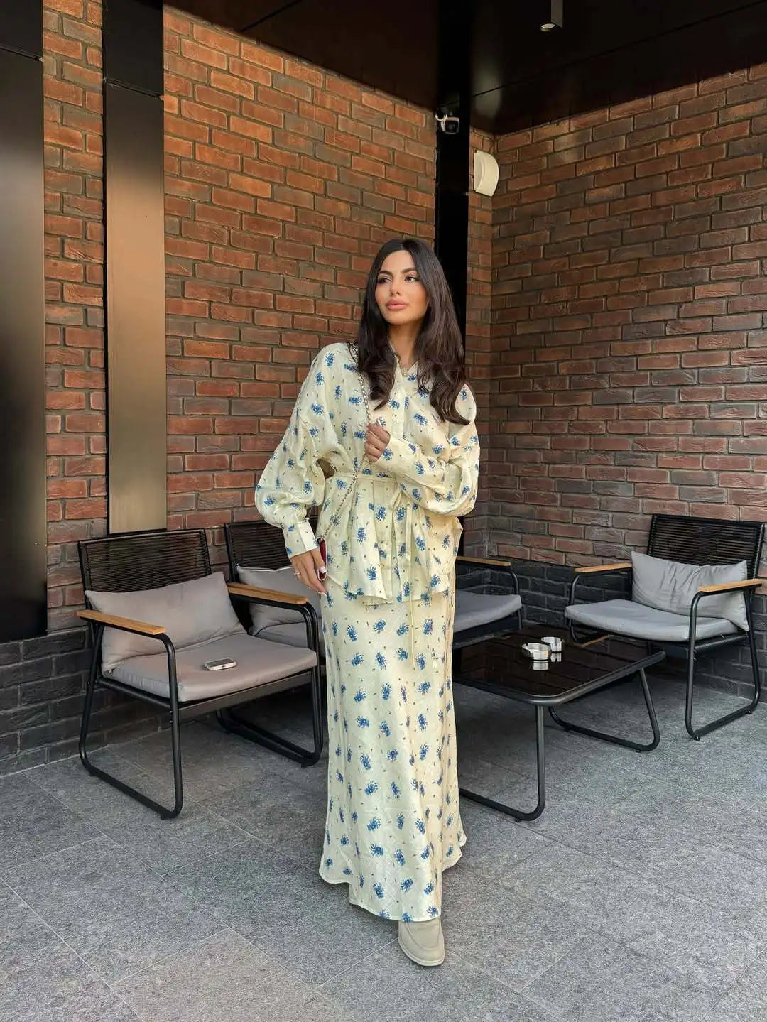 Blossom Vale— Long-Sleeve Floral Maxi Set