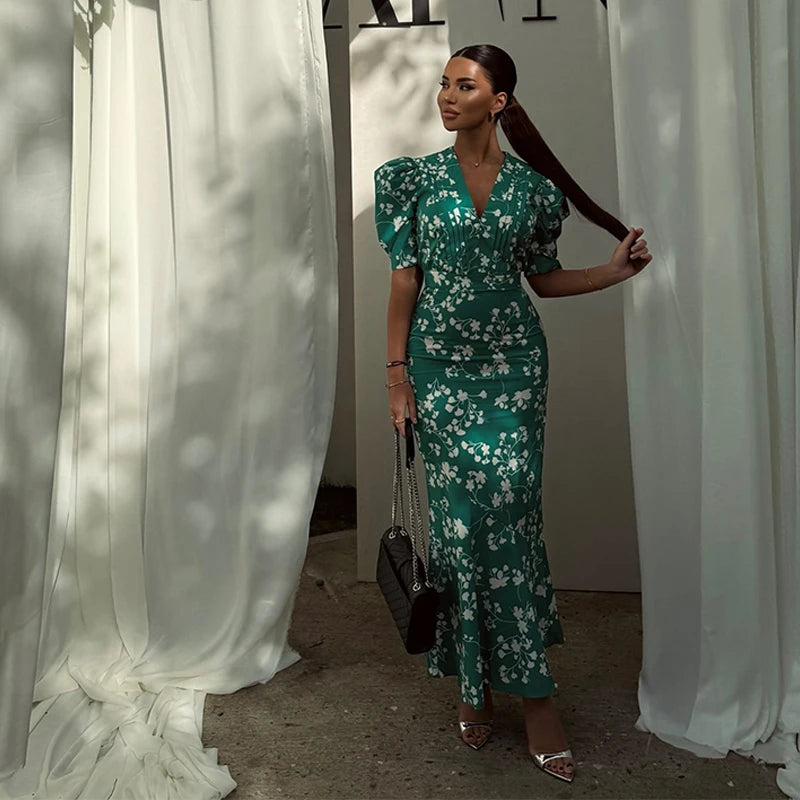 Sabine V-Neck Midi Dress