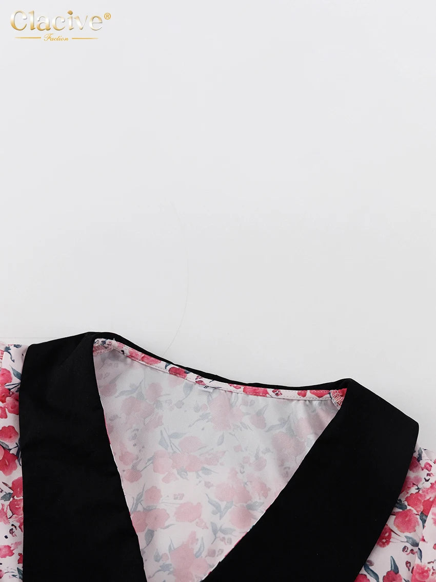 Petale Noir - Floral Doll-Collar Midi