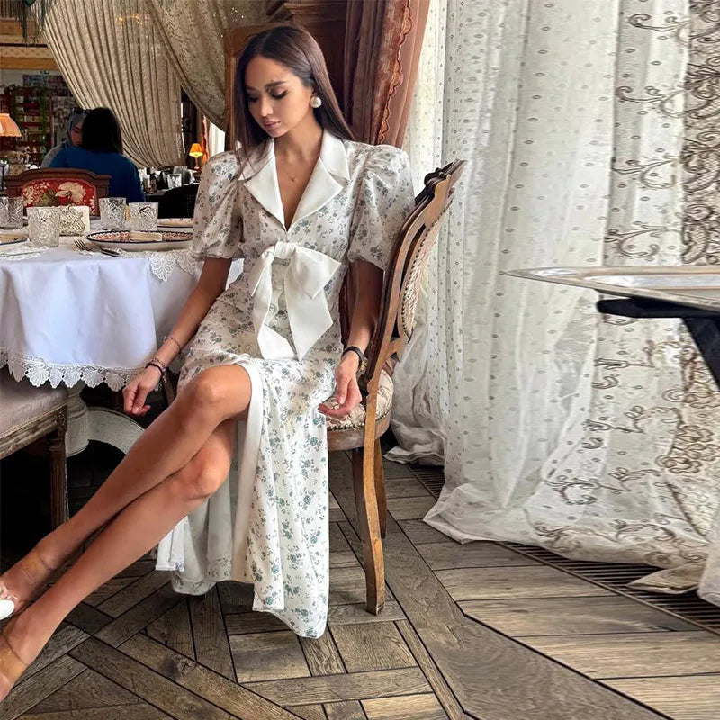 Ella-Louise  — White-hem Floral Midi