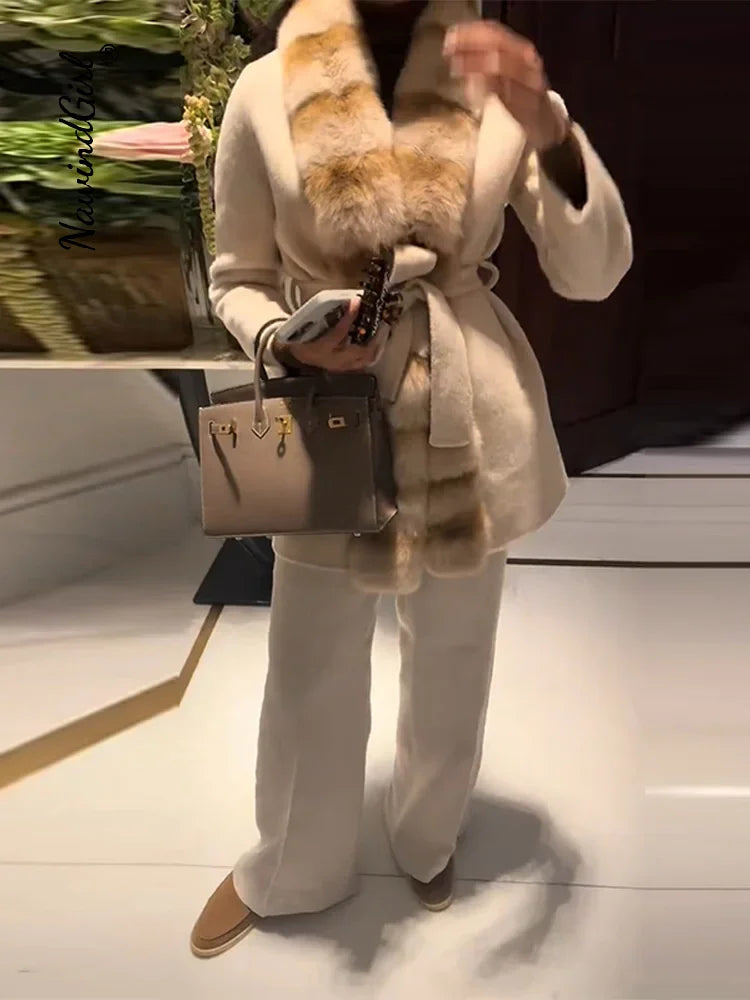 Frosted Cloud Coat– Dreamy Lace-Up Luxury