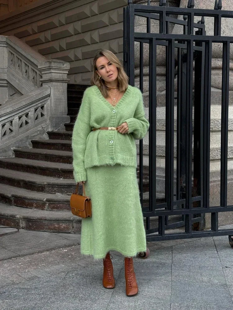 The Adrastine Set – Single-Breasted Knit Co-ord