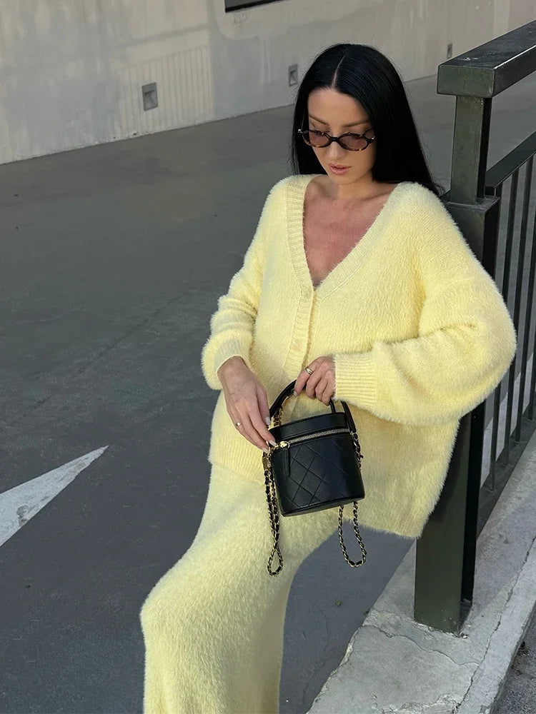 The Adrastine Set – Single-Breasted Knit Co-ord