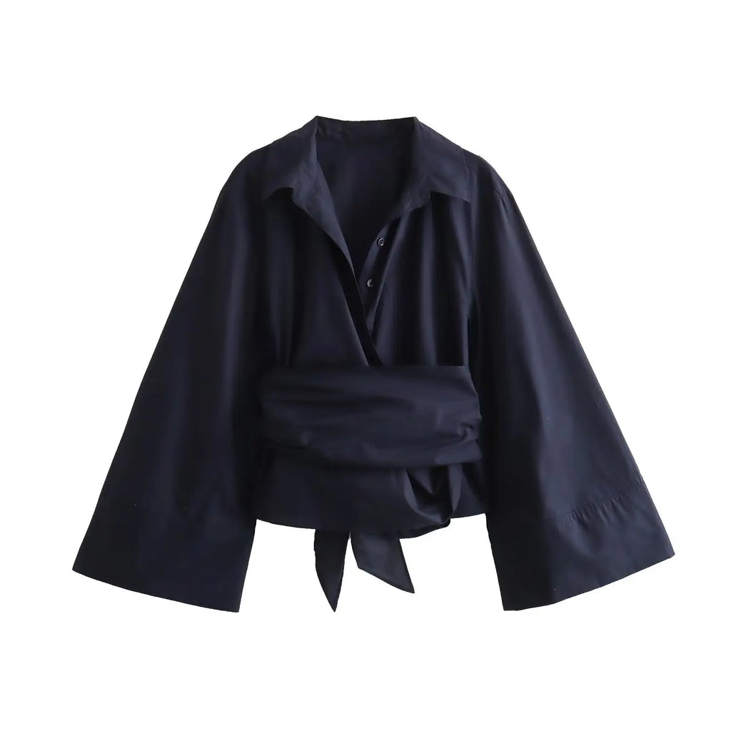 Liora Draped Wrap Blouse