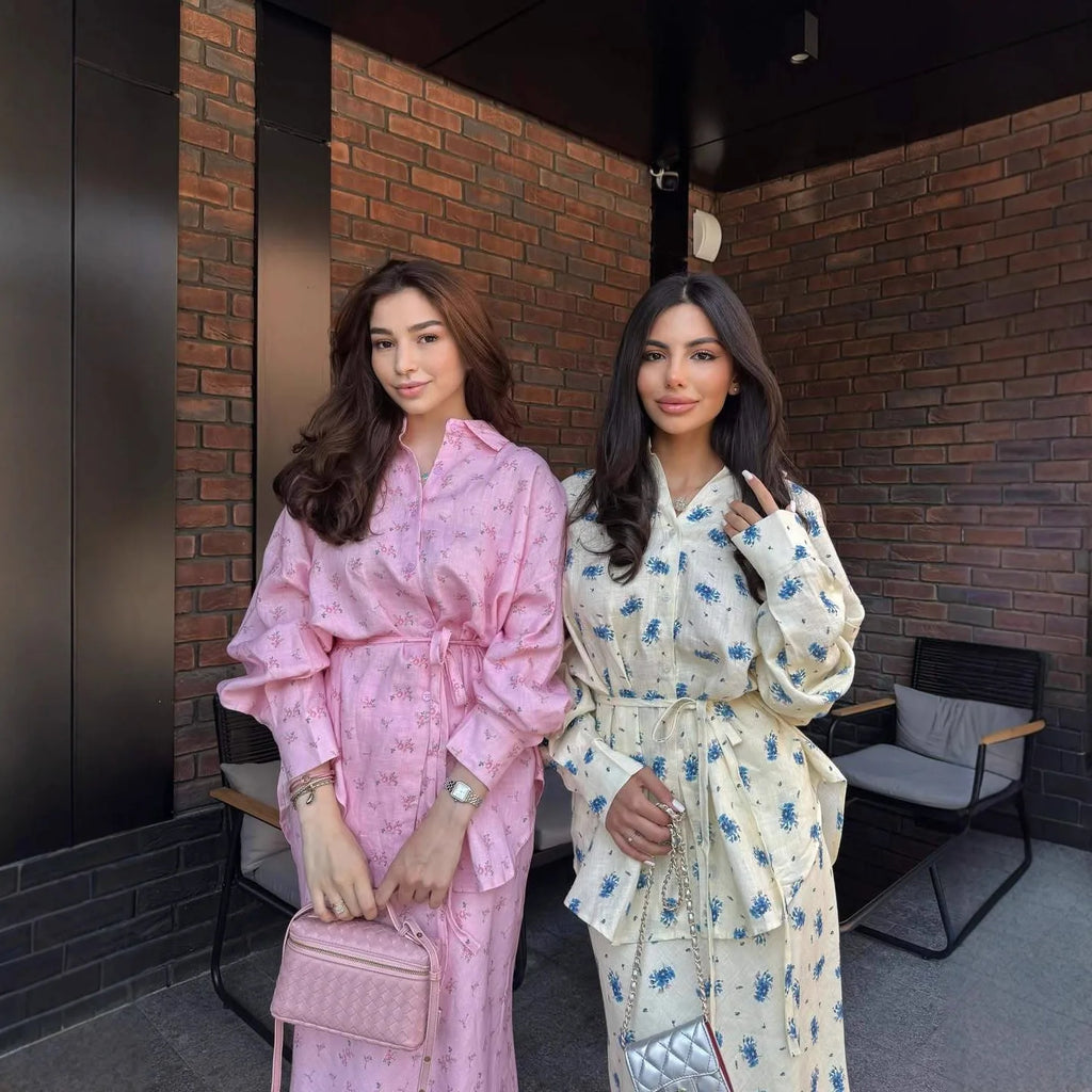 Blossom Vale— Long-Sleeve Floral Maxi Set