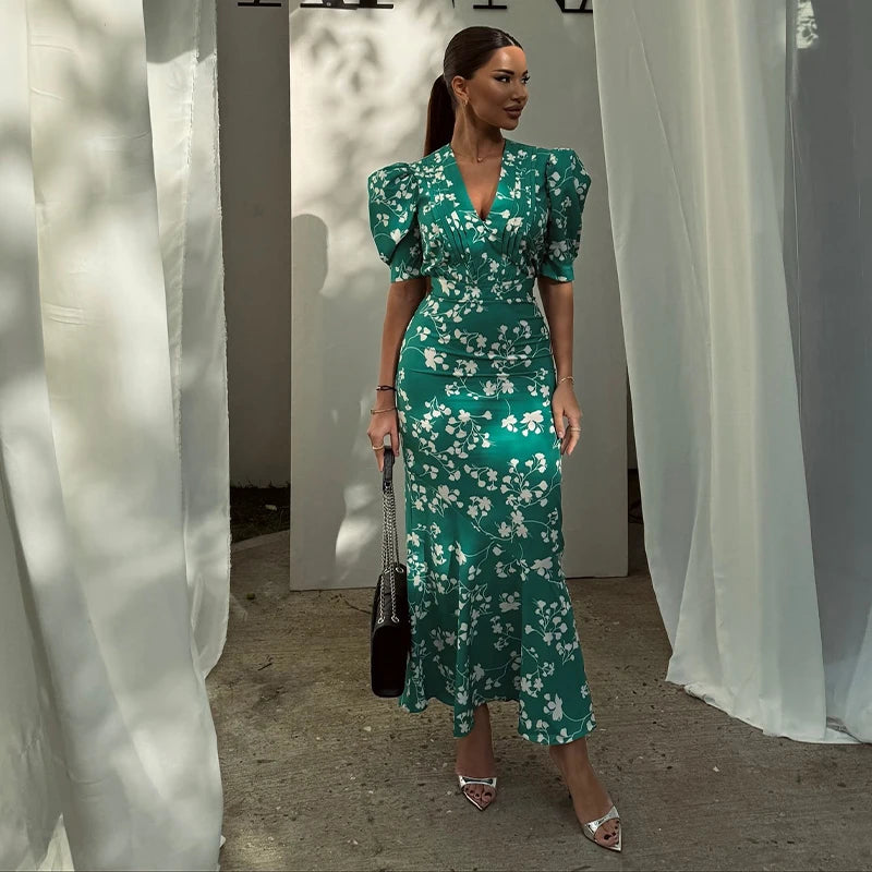Sabine V-Neck Midi Dress