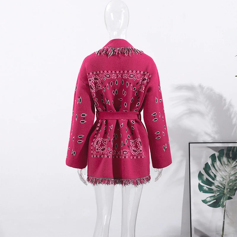 Pattern Knit with Lace-Up Front