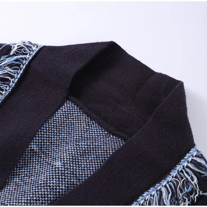 Pattern Knit with Lace-Up Front