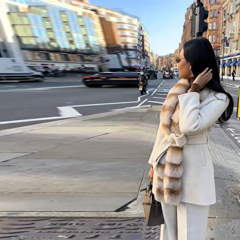 Frosted Cloud Coat– Dreamy Lace-Up Luxury