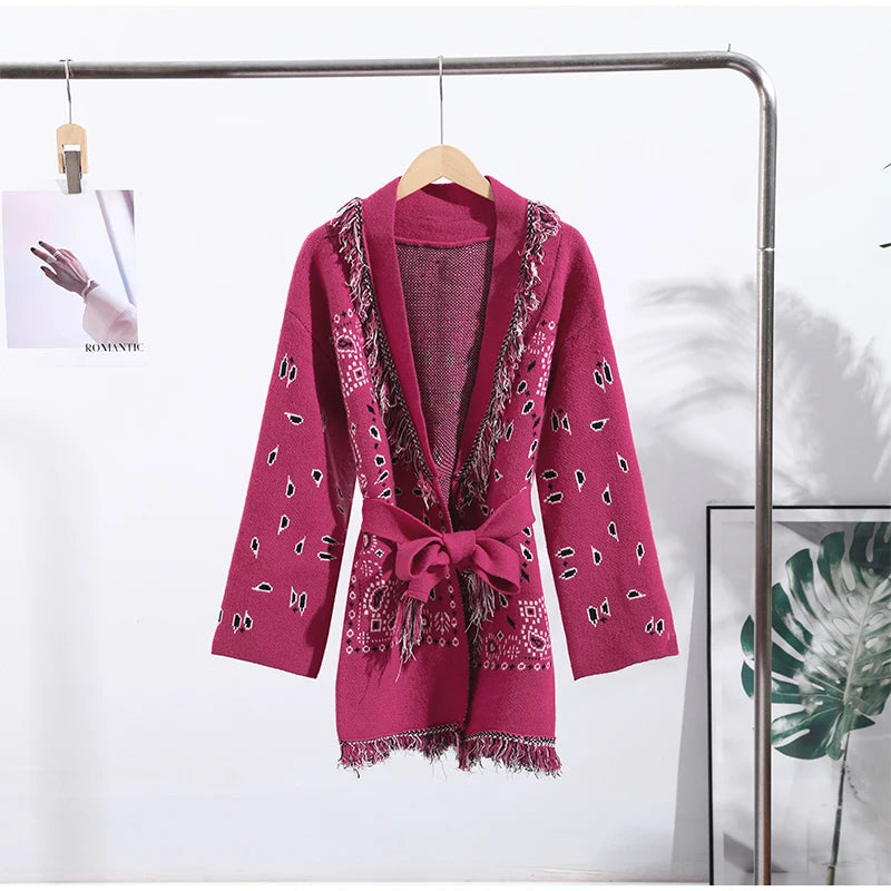Pattern Knit with Lace-Up Front