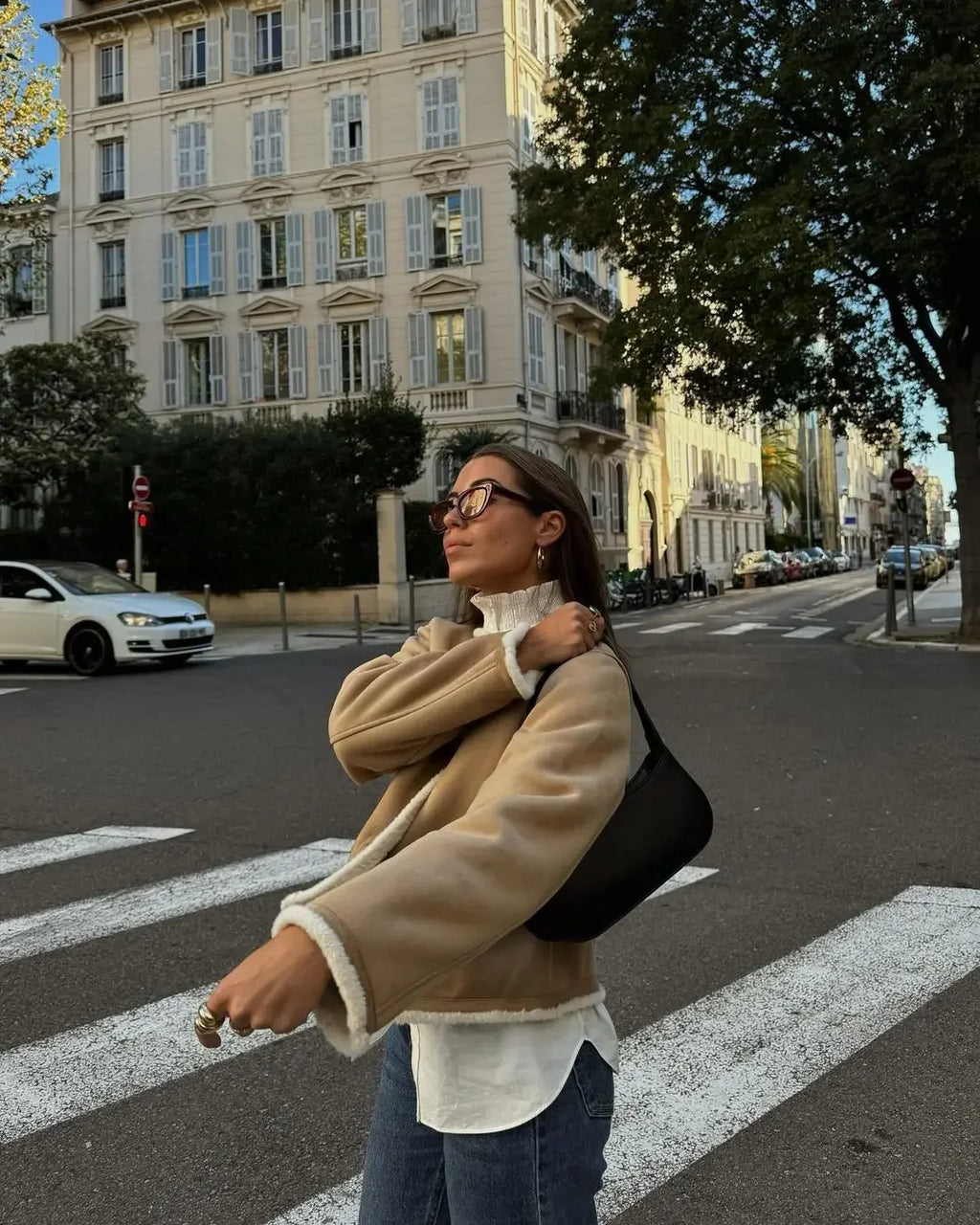 The Adriane Coat – Round Neck Wool Blend Jacket