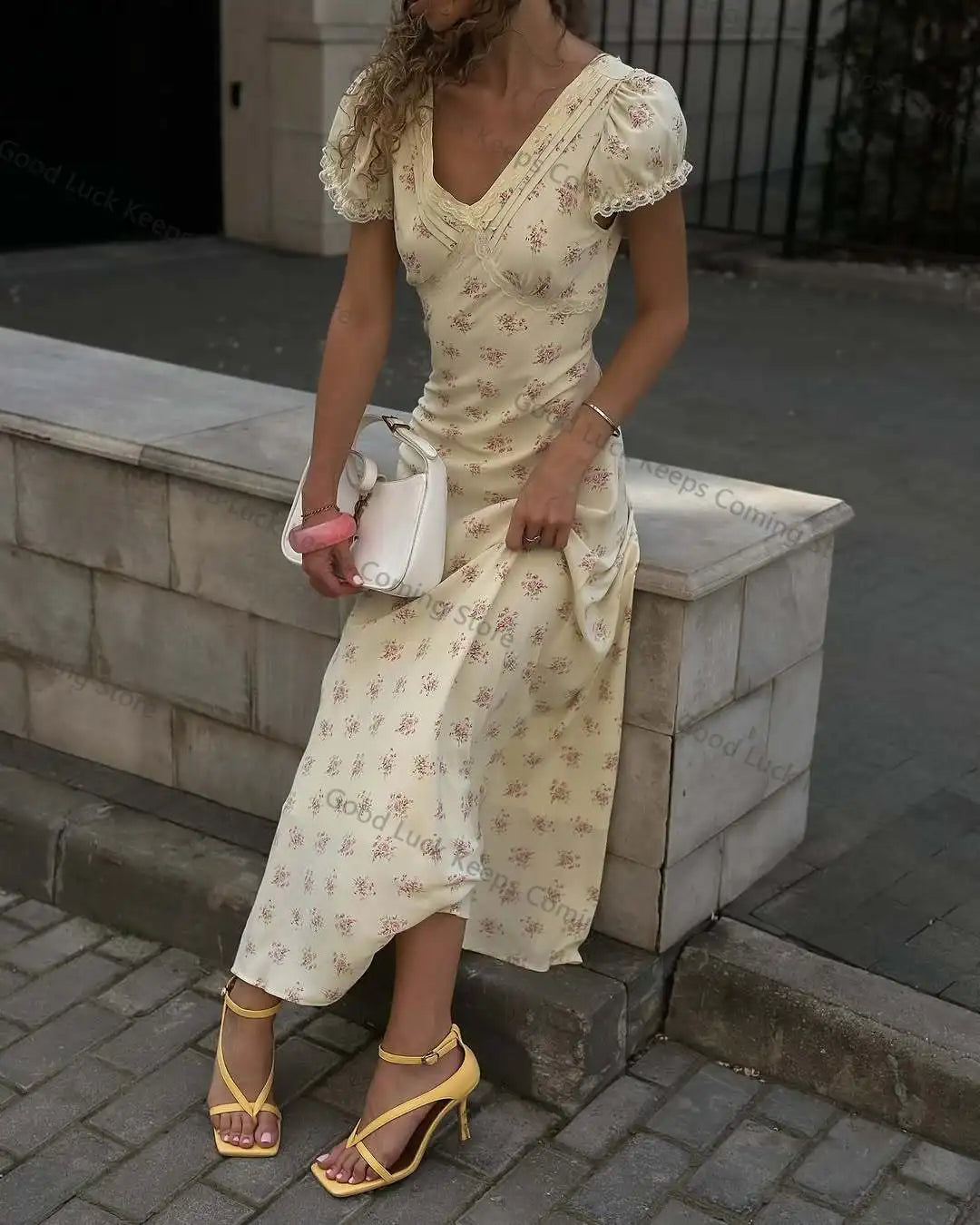 Buttercup Trail — Lacy Tie-Back Maxi