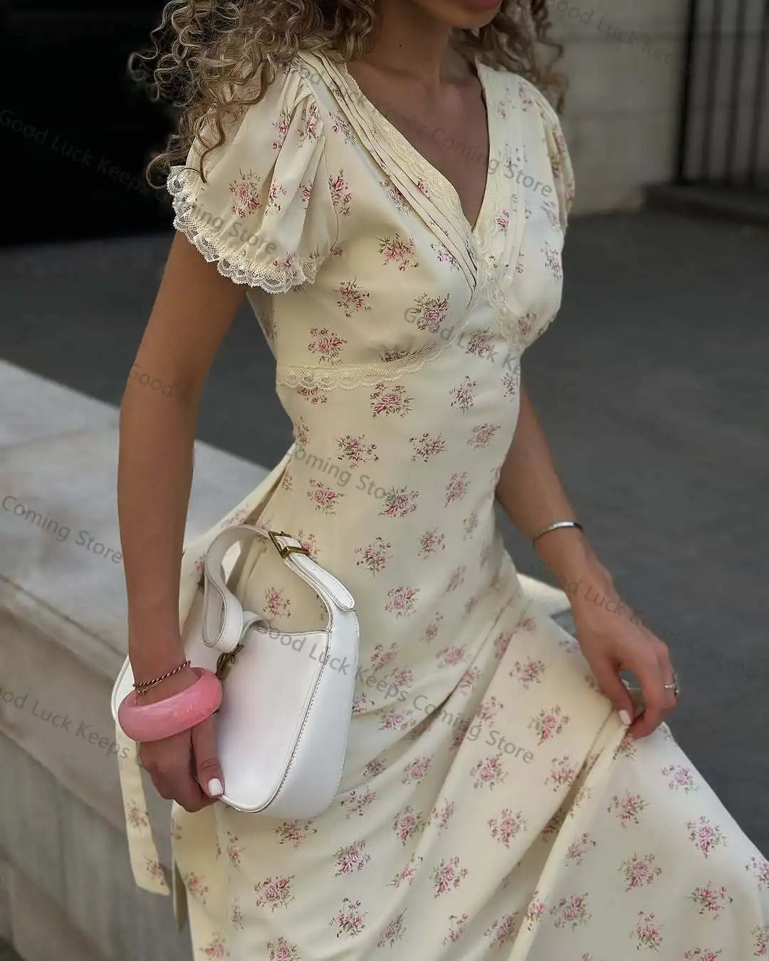 Buttercup Trail — Lacy Tie-Back Maxi