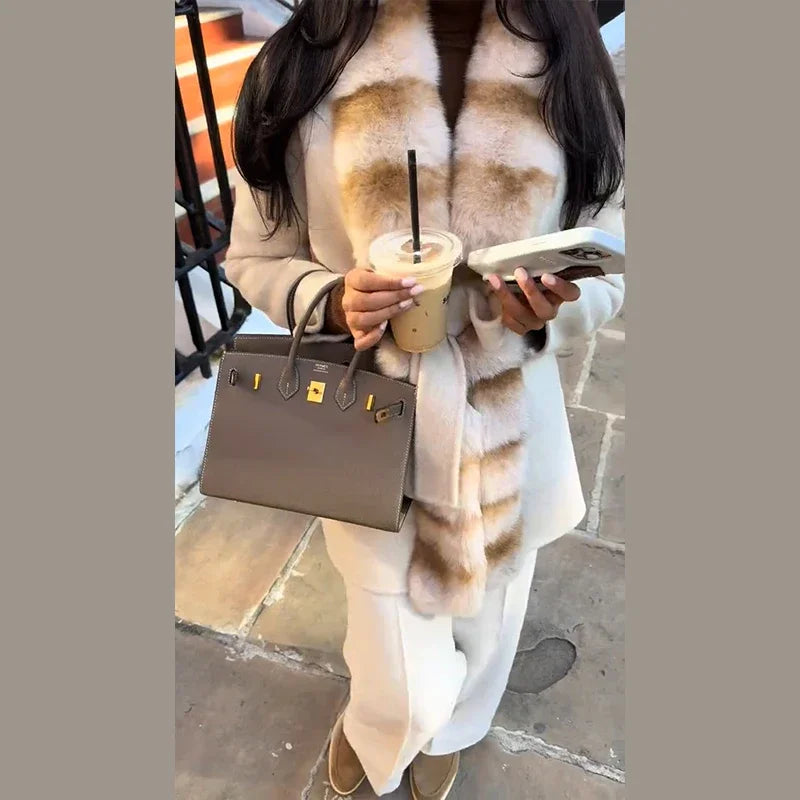 Frosted Cloud Coat– Dreamy Lace-Up Luxury