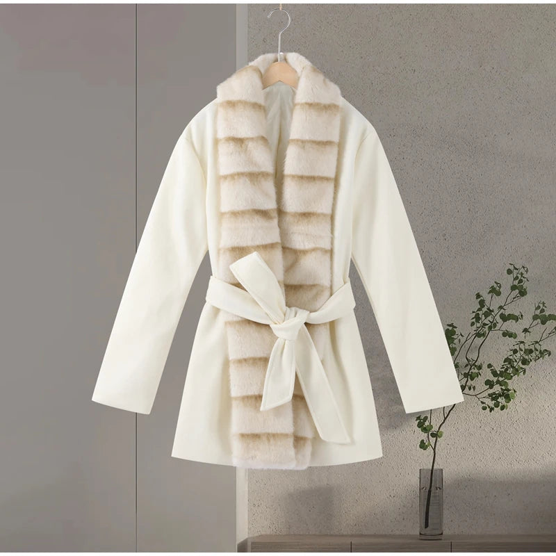 Frosted Cloud Coat– Dreamy Lace-Up Luxury