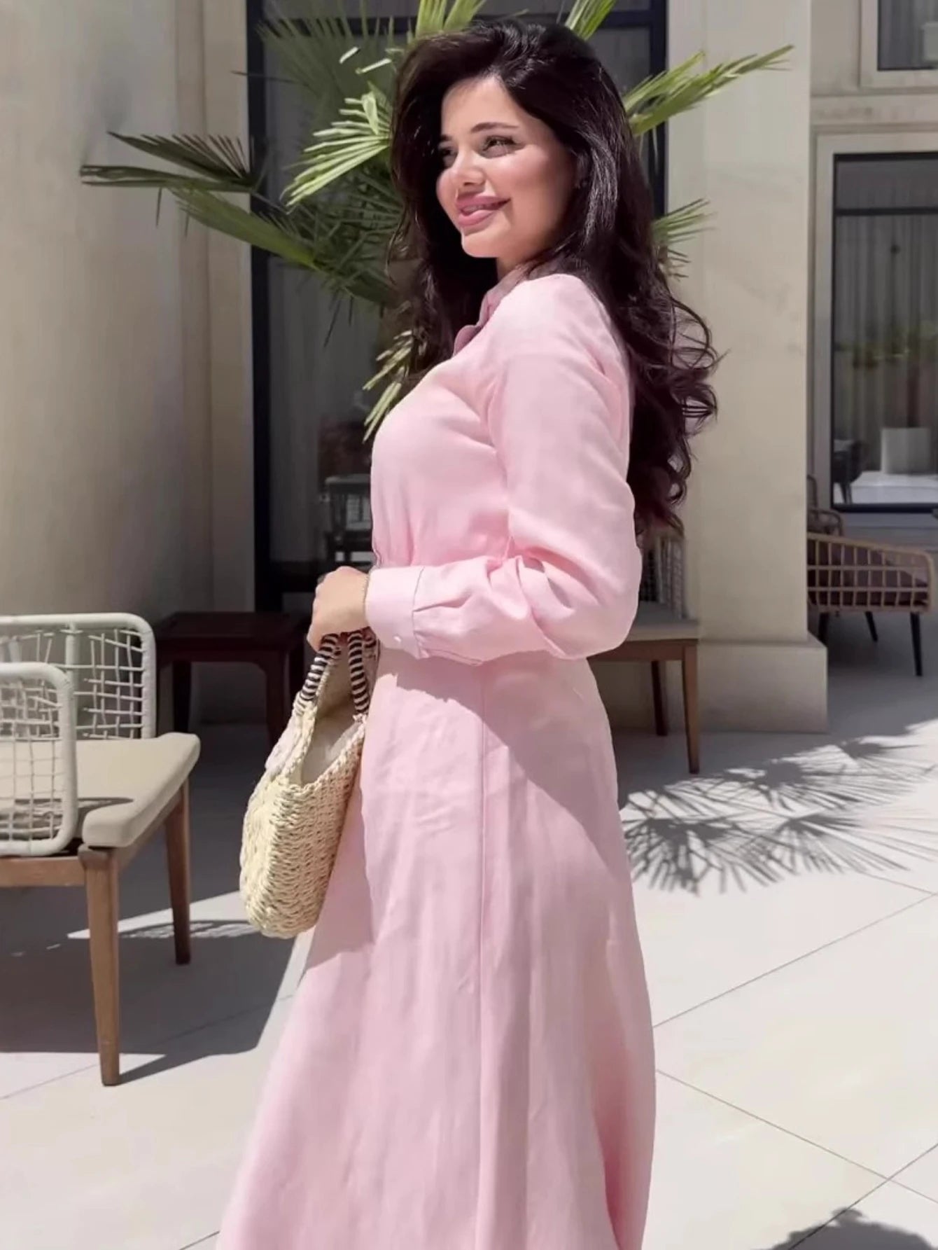 The Calistra Maxi- High-Collar Minimalist Robe