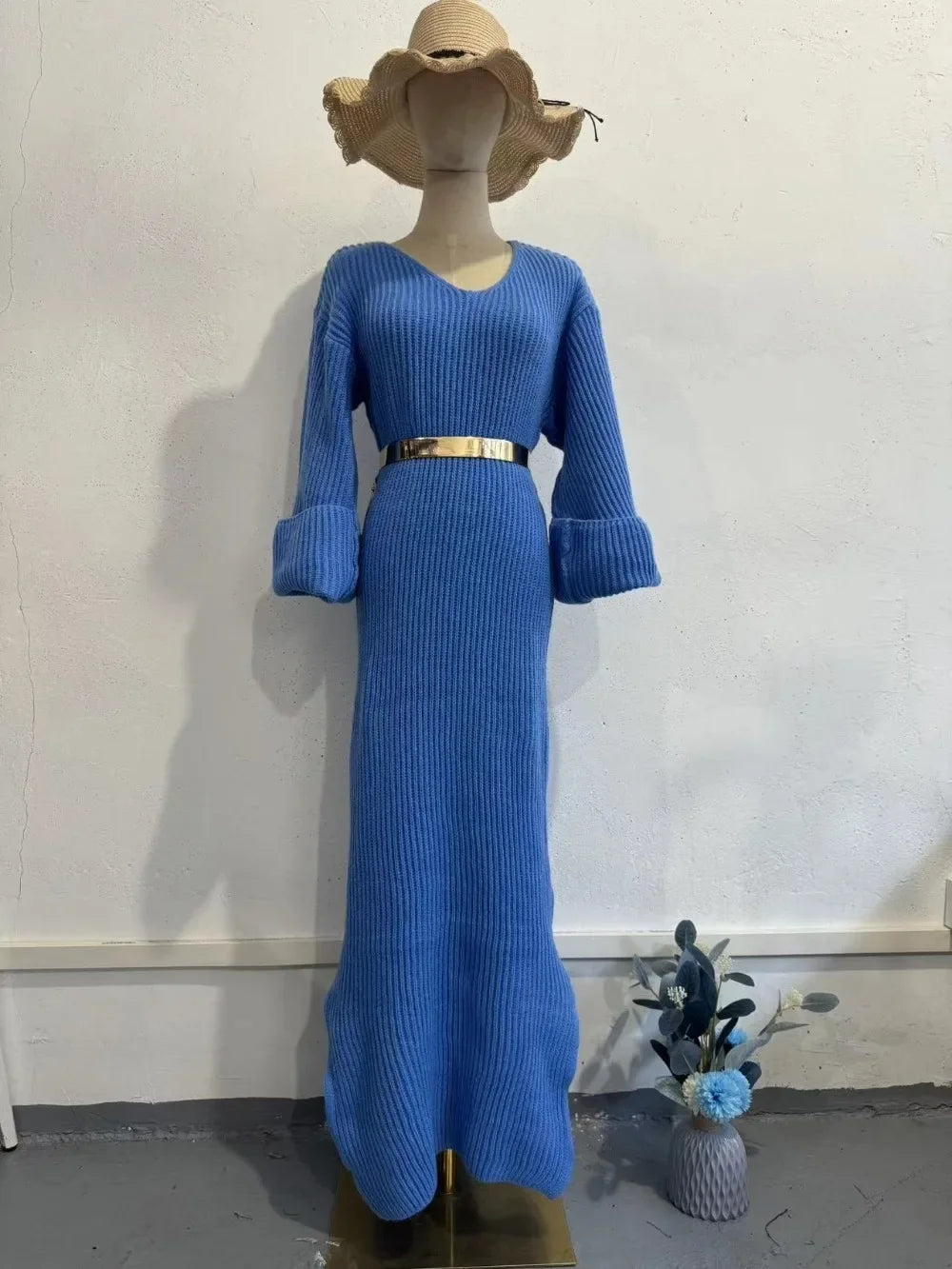 Elegant Knit Robe with Feminine Form