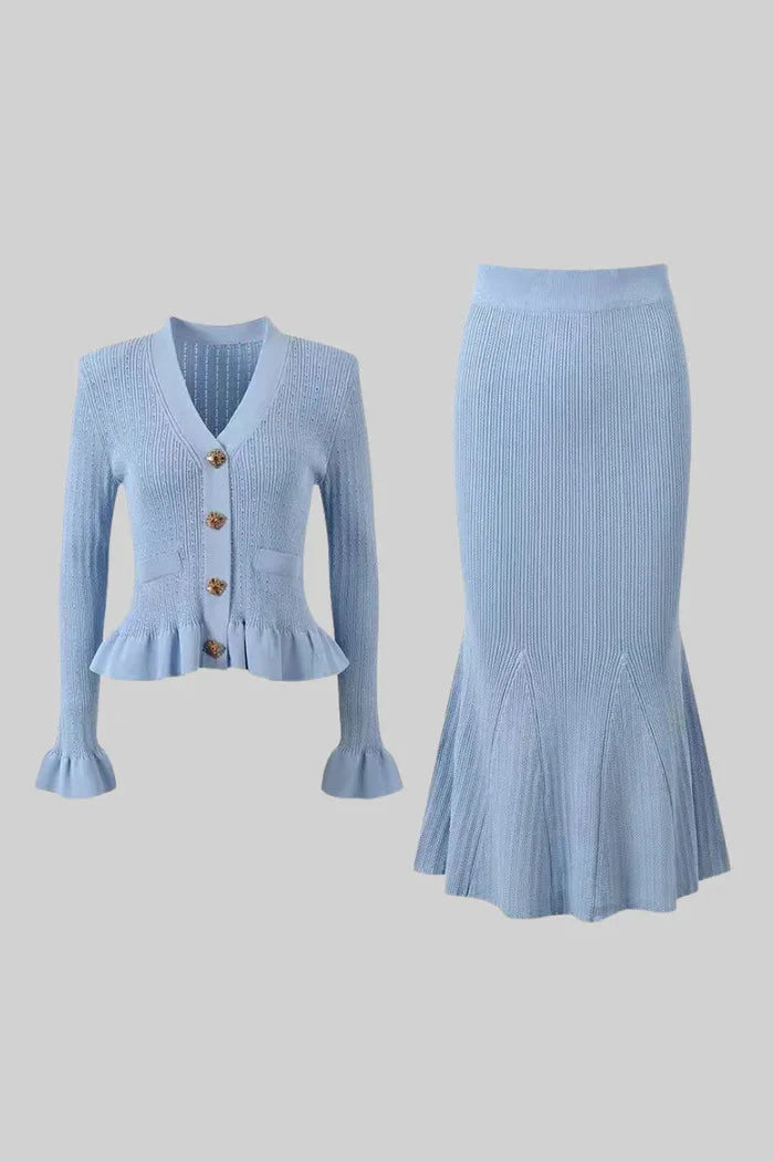 Evelyne Cardigan & Skirt Duo