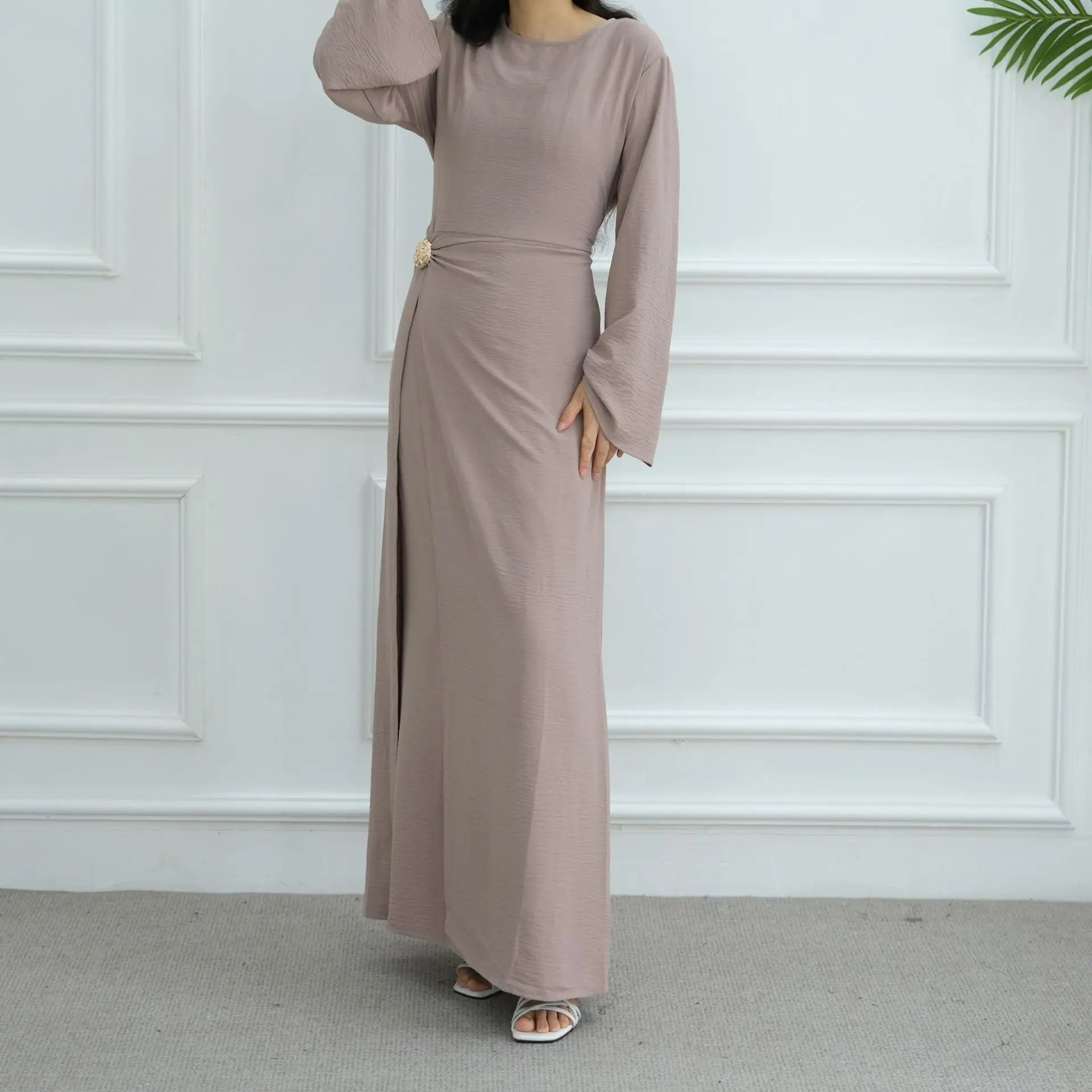 Arabic-Inspired Flow Robe with Draped Silhouette