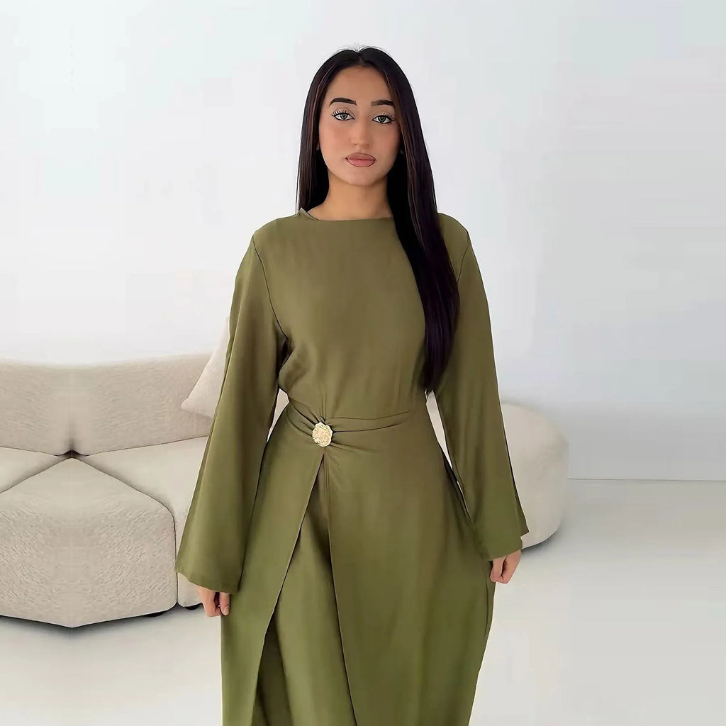 Arabic-Inspired Flow Robe with Draped Silhouette