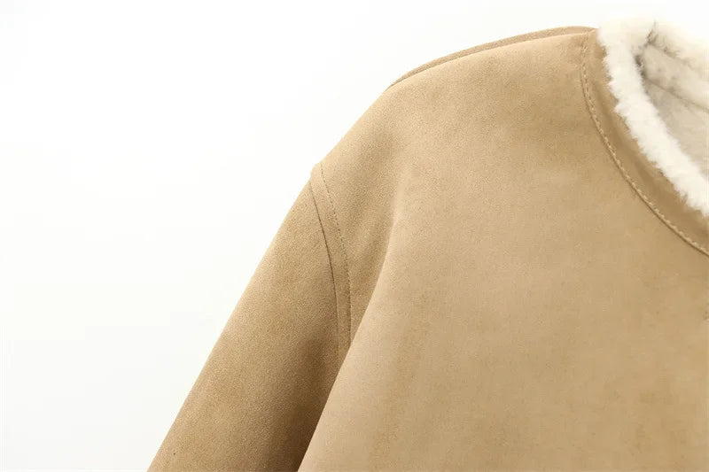 The Adriane Coat – Round Neck Wool Blend Jacket
