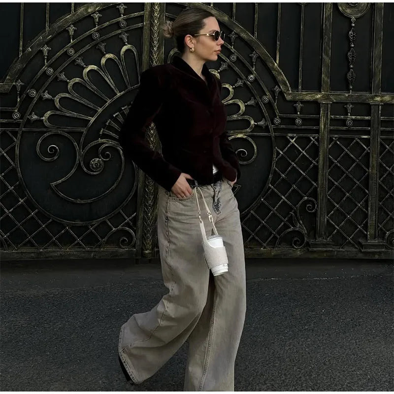 The Amorette Jacket – Tailored V-Neck Jacket with Defined Waist