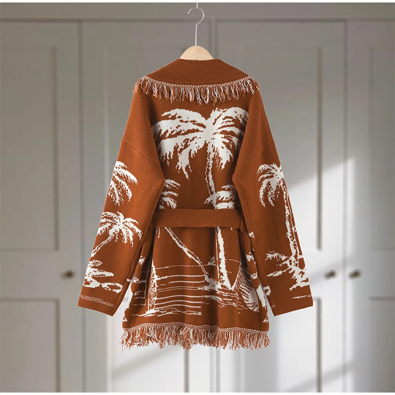 Pattern Knit with Lace-Up Front