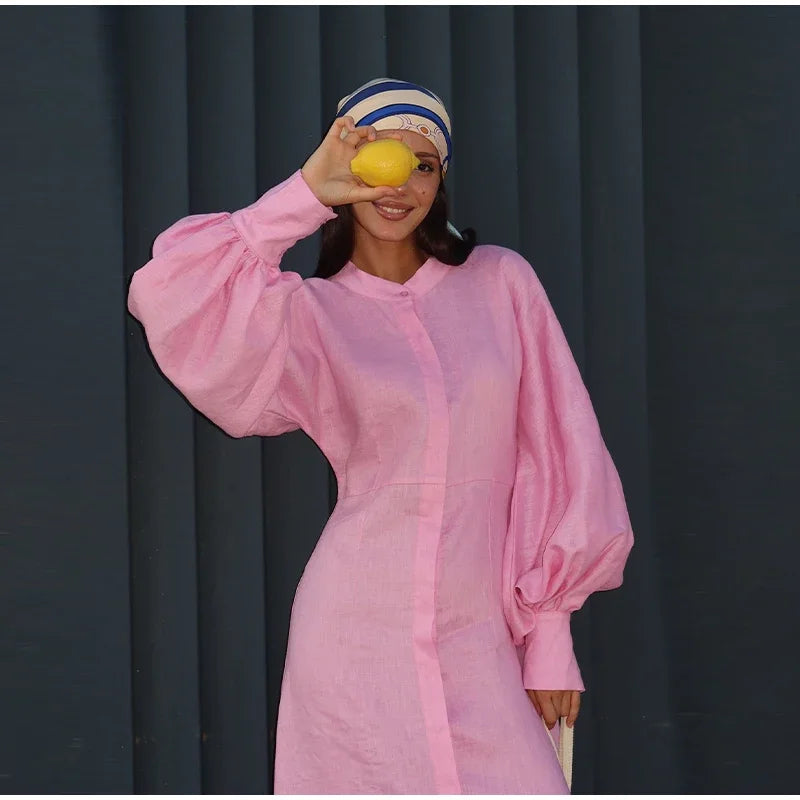 [The Veyra Timeless Button-Front Dress]