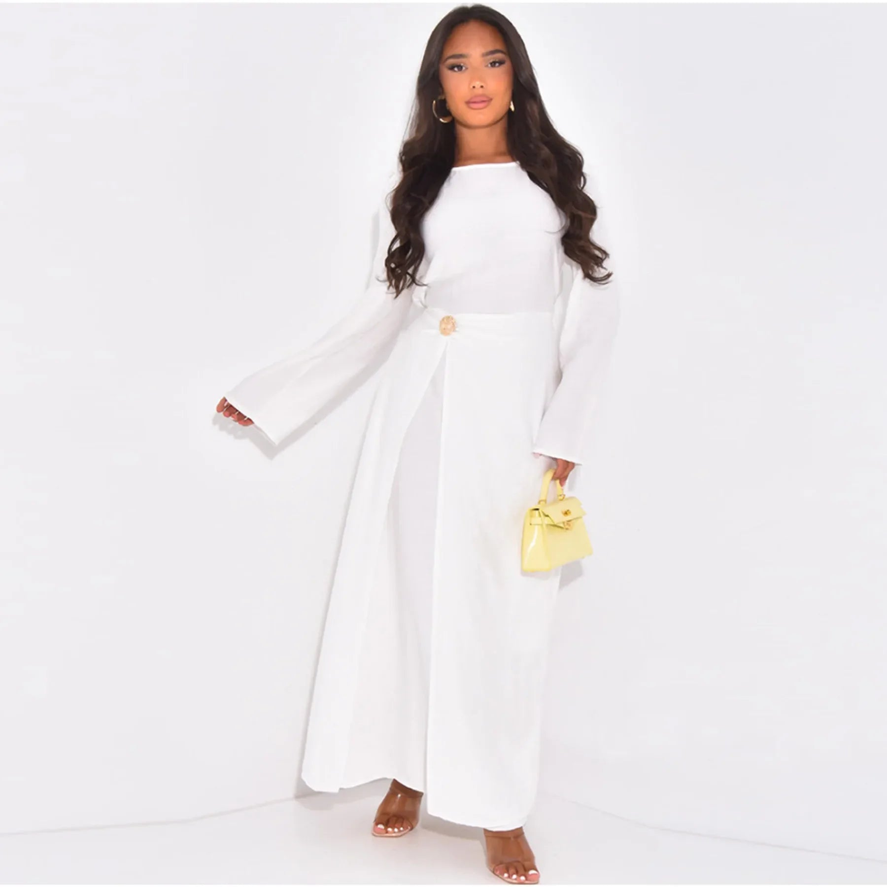 Arabic-Inspired Flow Robe with Draped Silhouette