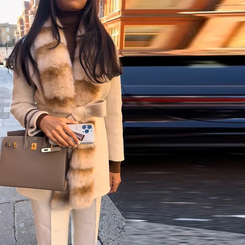 Frosted Cloud Coat– Dreamy Lace-Up Luxury