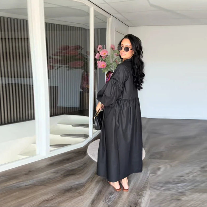 Mireille Casual Chic Lantern Sleeve Dress