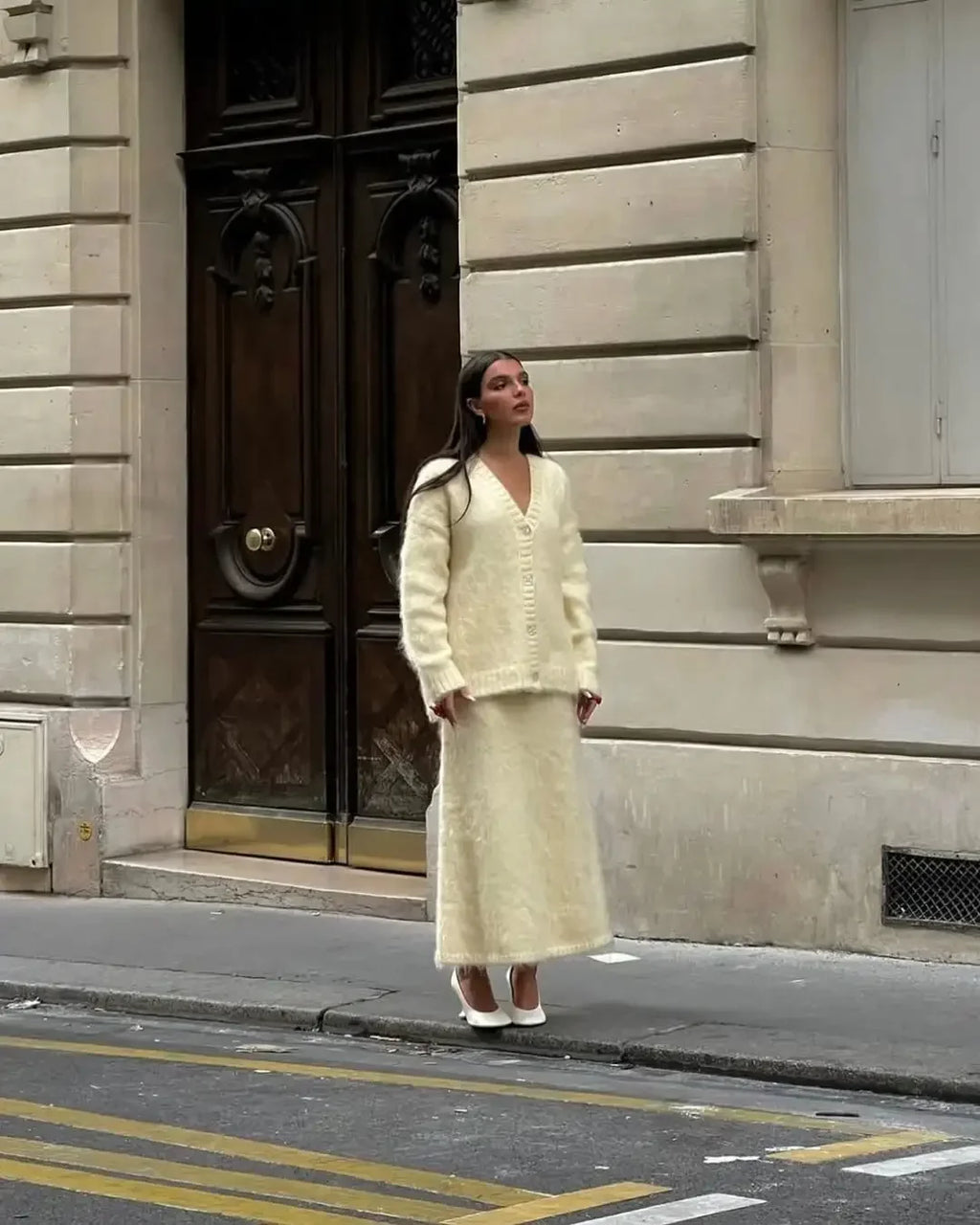 The Adrastine Set – Single-Breasted Knit Co-ord