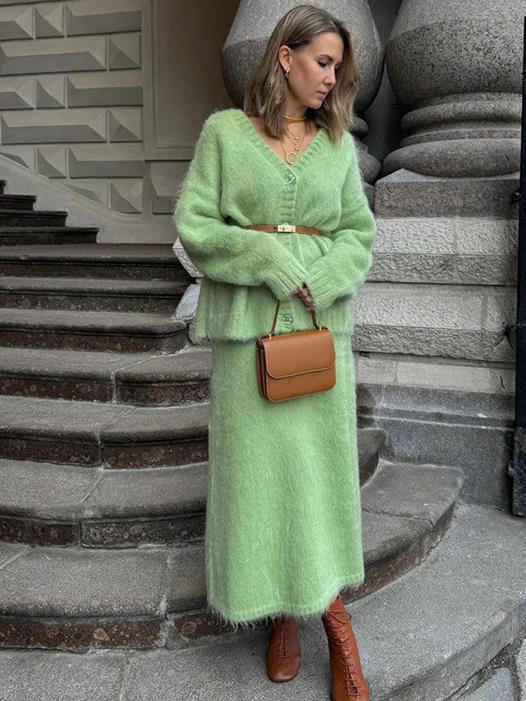 The Adrastine Set – Single-Breasted Knit Co-ord