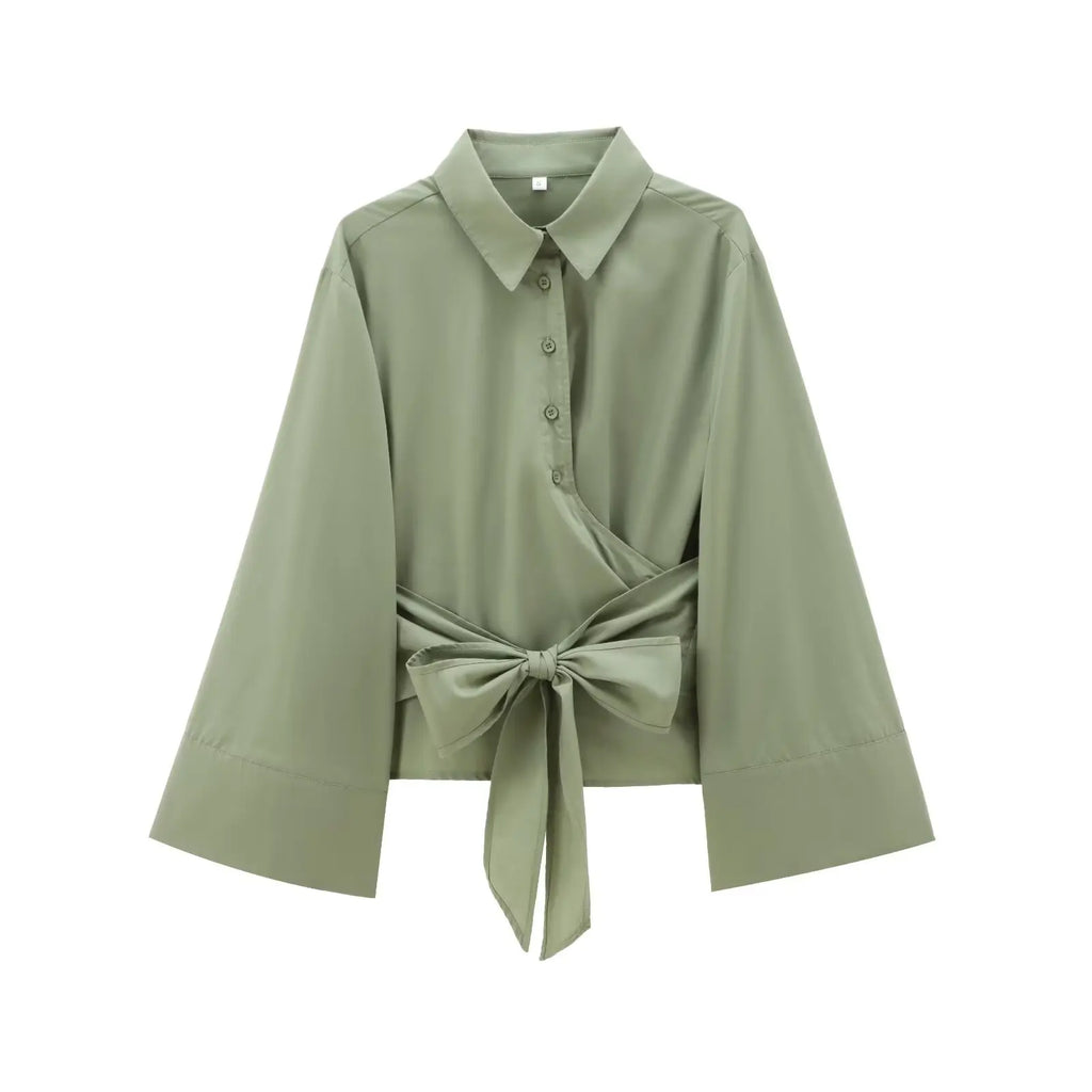 Liora Draped Wrap Blouse